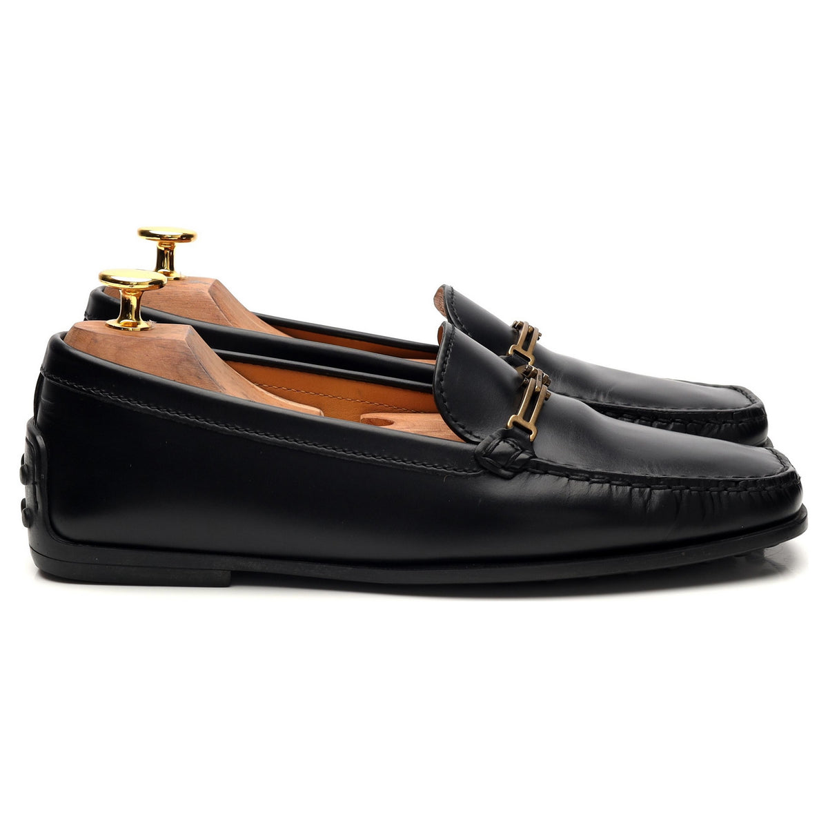 Women&#39;s Black Leather Loafers UK 4 EU 37