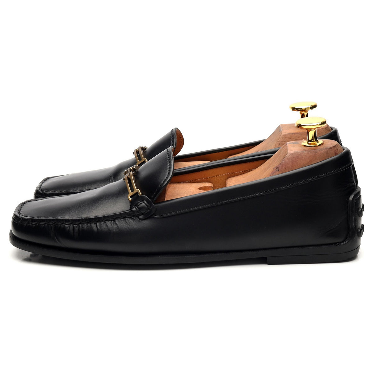 Women&#39;s Black Leather Loafers UK 4 EU 37