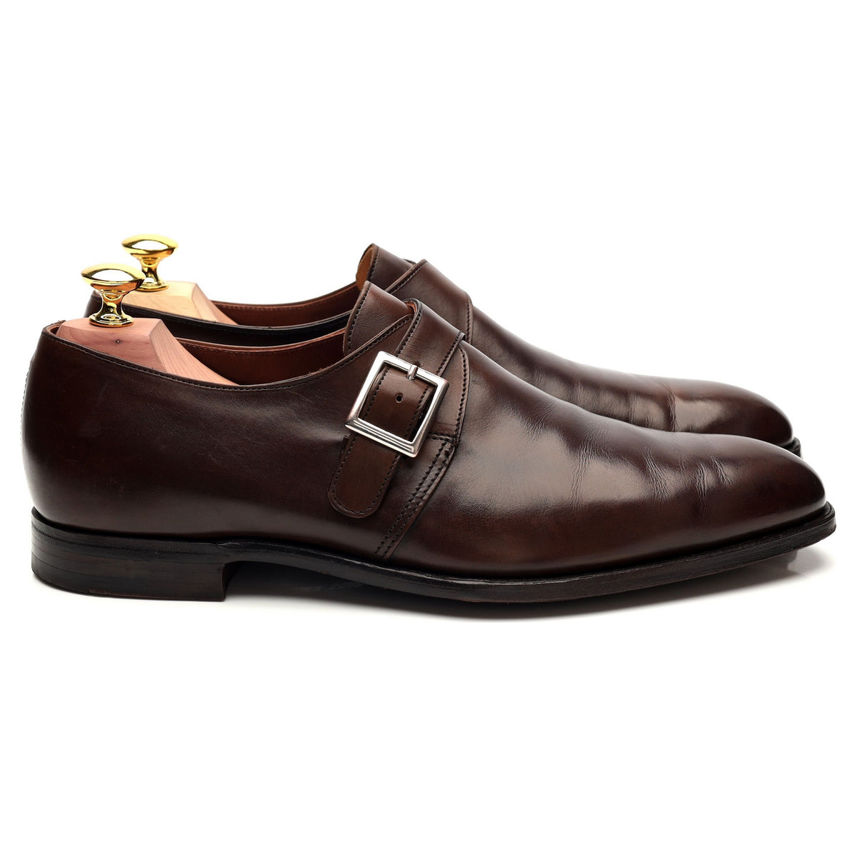 &#39;Savile 4&#39; Dark Brown Leather Monk Strap UK 7.5 E