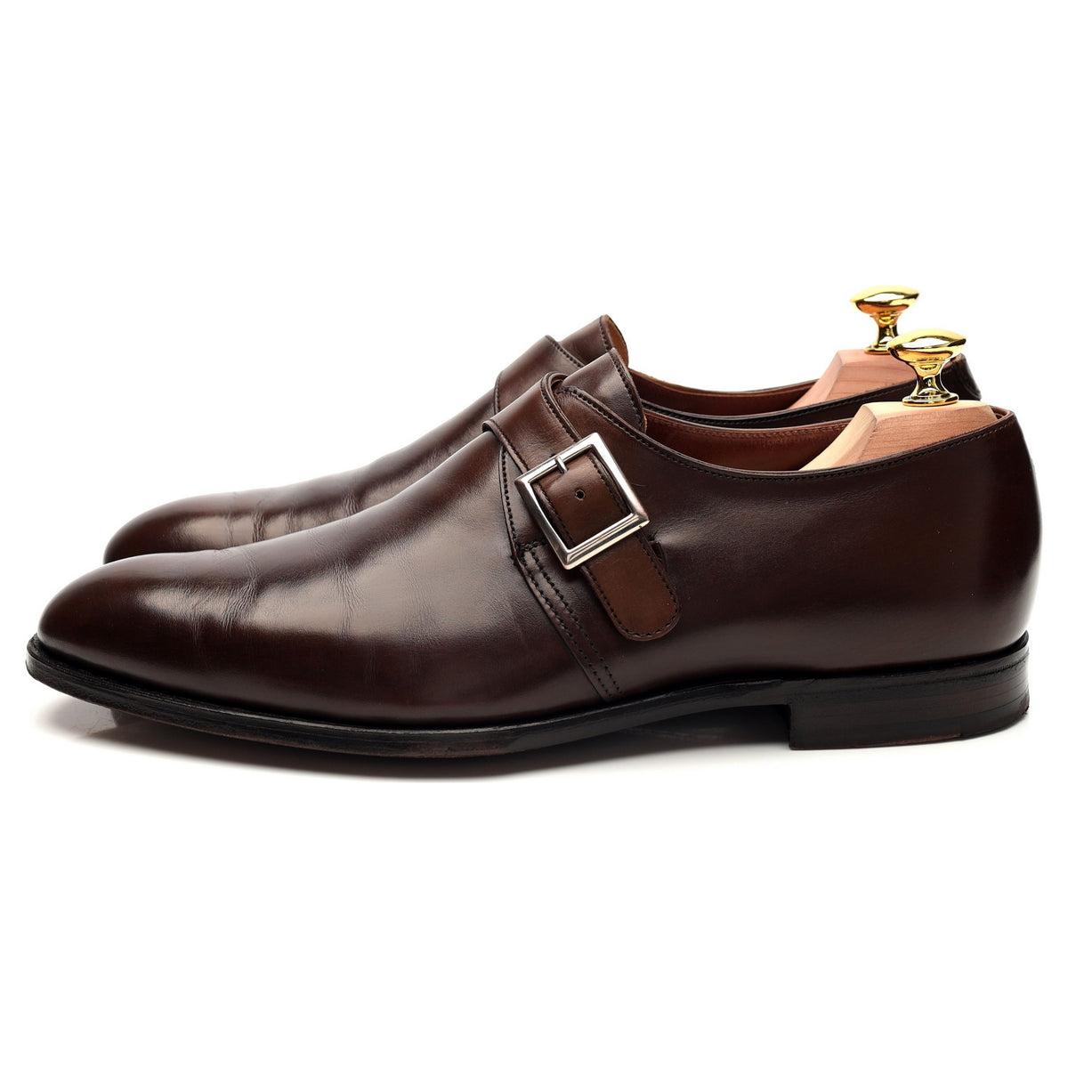 &#39;Savile 4&#39; Dark Brown Leather Monk Strap UK 7.5 E