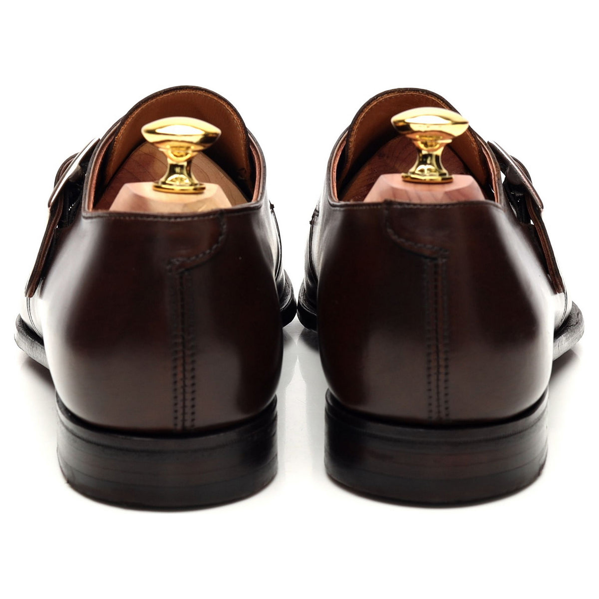 &#39;Savile 4&#39; Dark Brown Leather Monk Strap UK 7.5 E