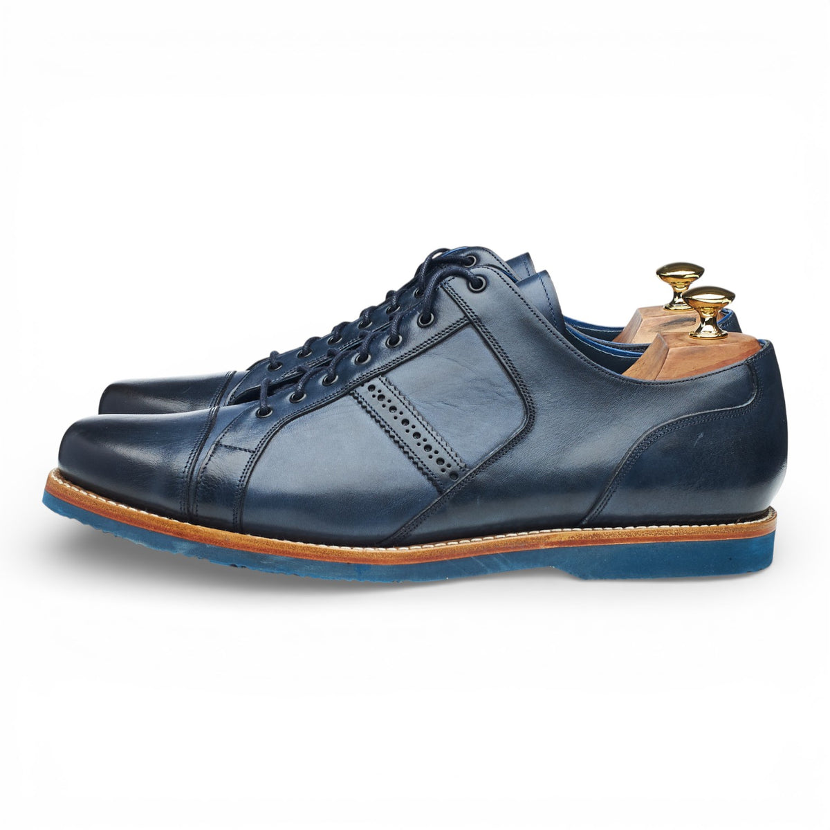 'Jimmy' Navy Blue Leather Sneakers UK 11 G