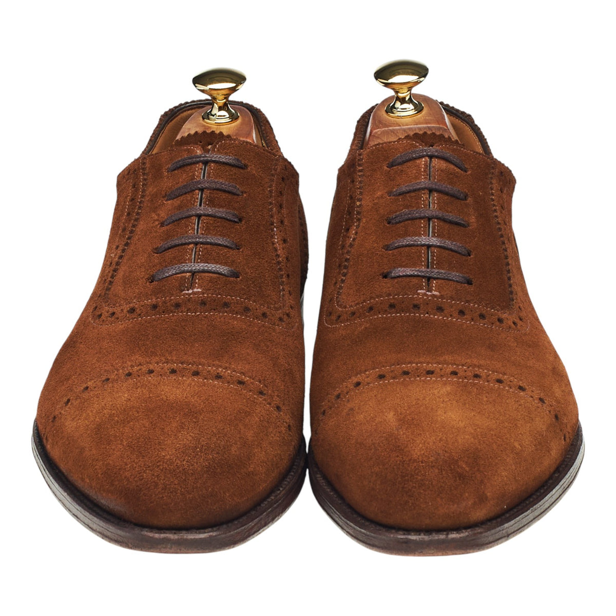 1880 Export Grade 'Trinity' Snuff Brown Suede Oxford Brogues UK 9 F
