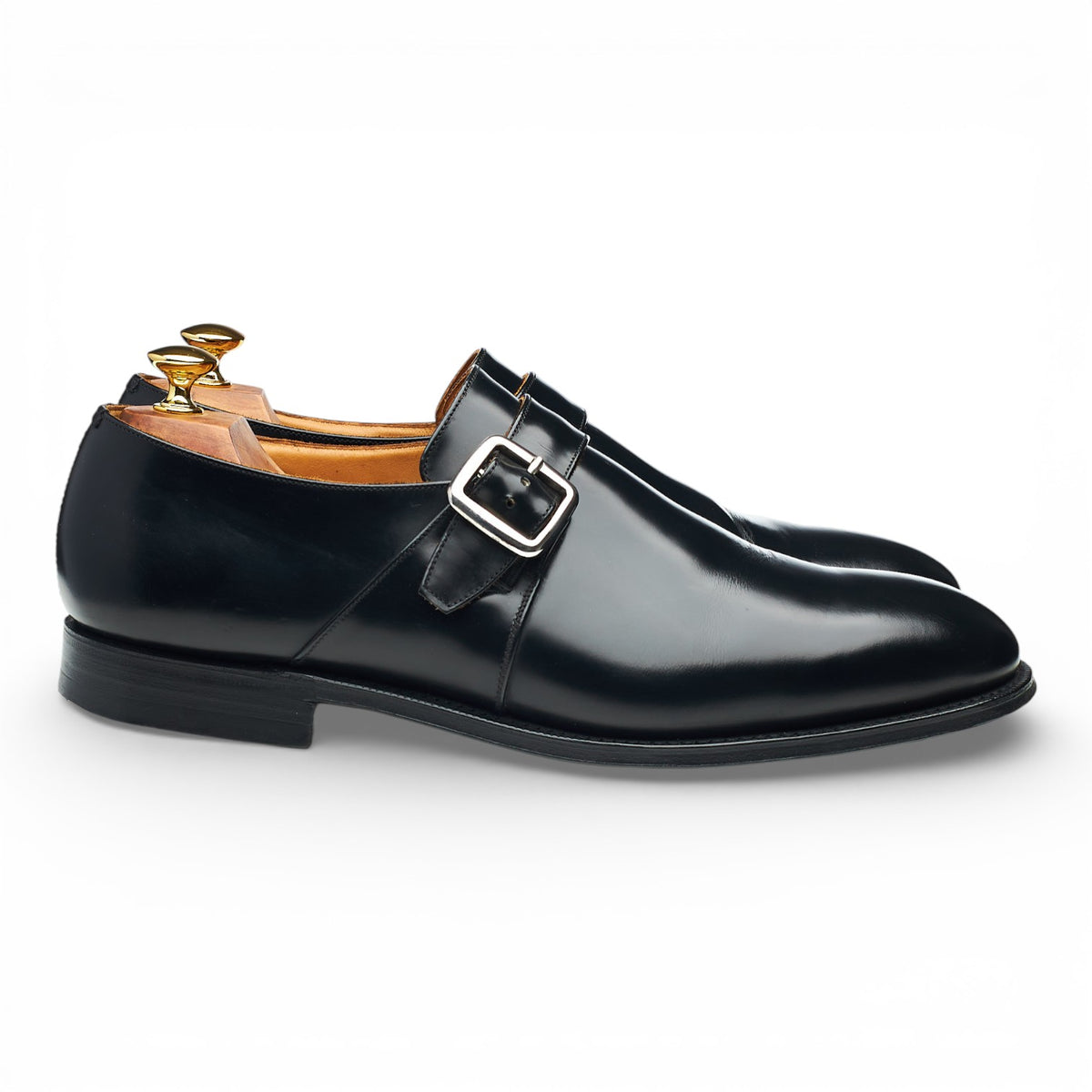'Danube' Black Leather Monk Strap UK 11 F