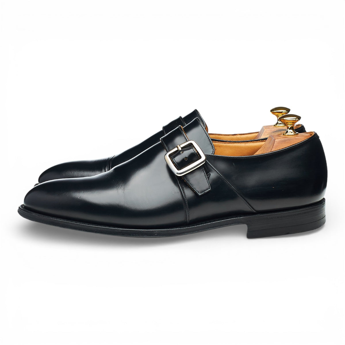 'Danube' Black Leather Monk Strap UK 11 F