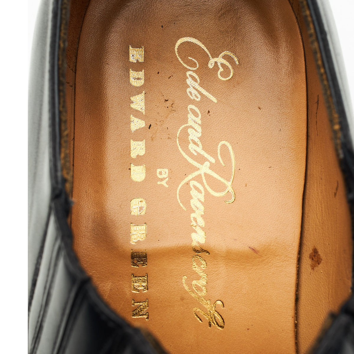 Ede and Ravenscroft Black Leather Lazyman Loafers UK 10.5 E