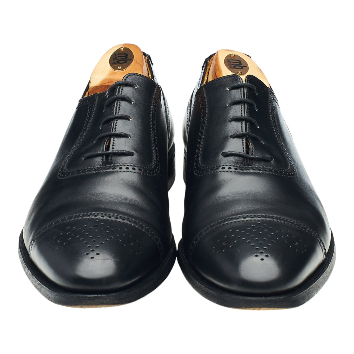 Peal & Co Black Leather Oxford UK 8.5 US 9.5 D