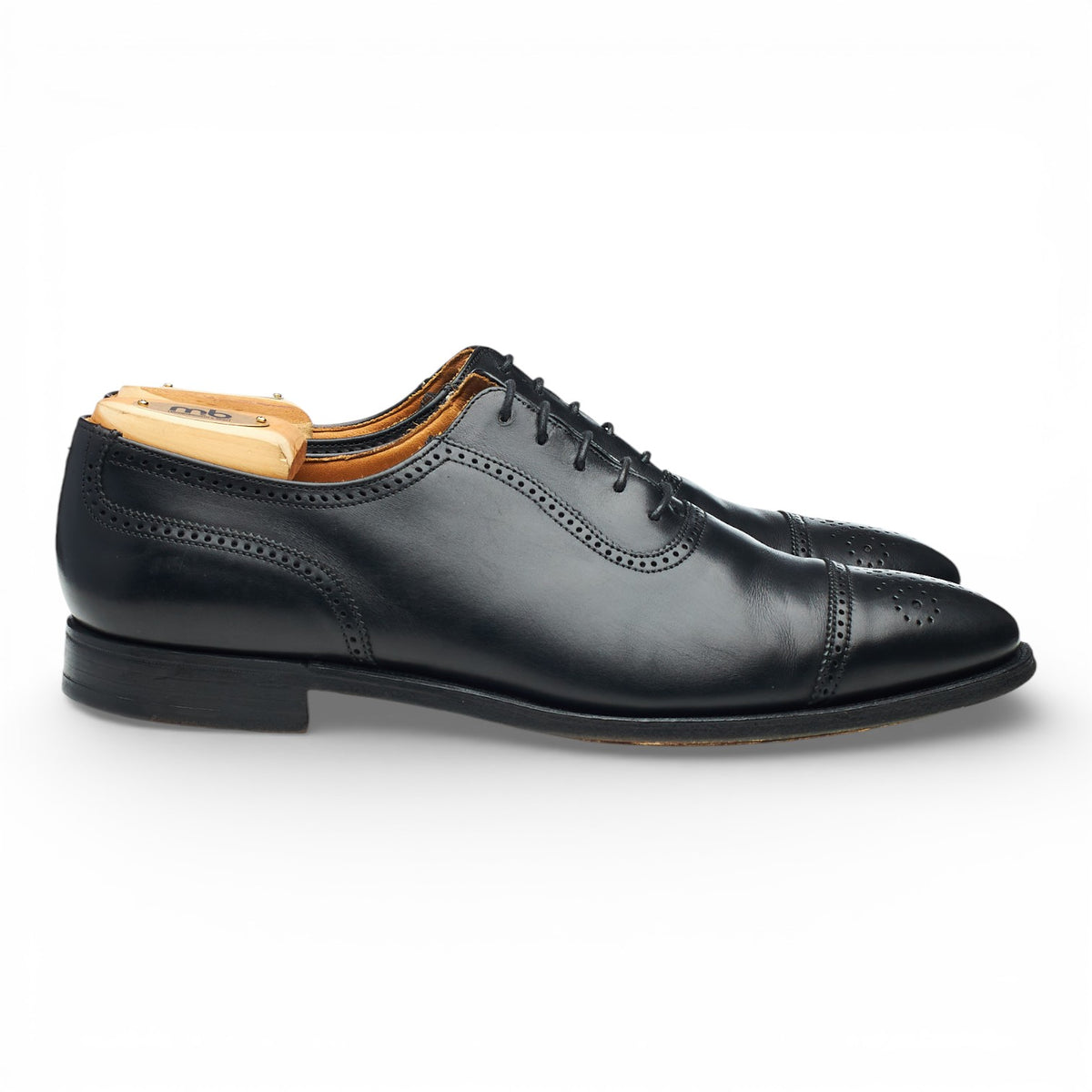 Peal & Co Black Leather Oxford UK 8.5 US 9.5 D