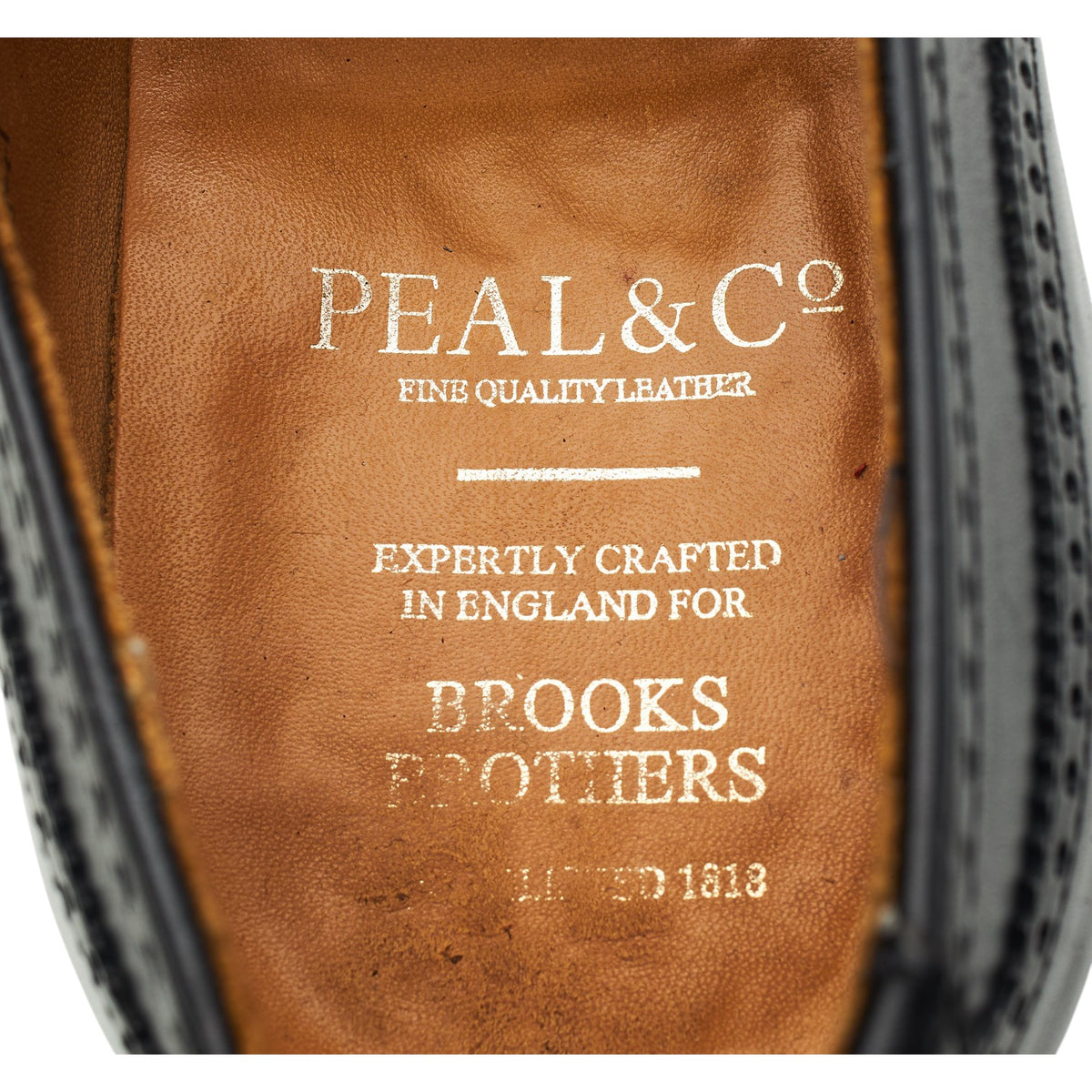 Peal & Co Black Leather Oxford UK 8.5 US 9.5 D