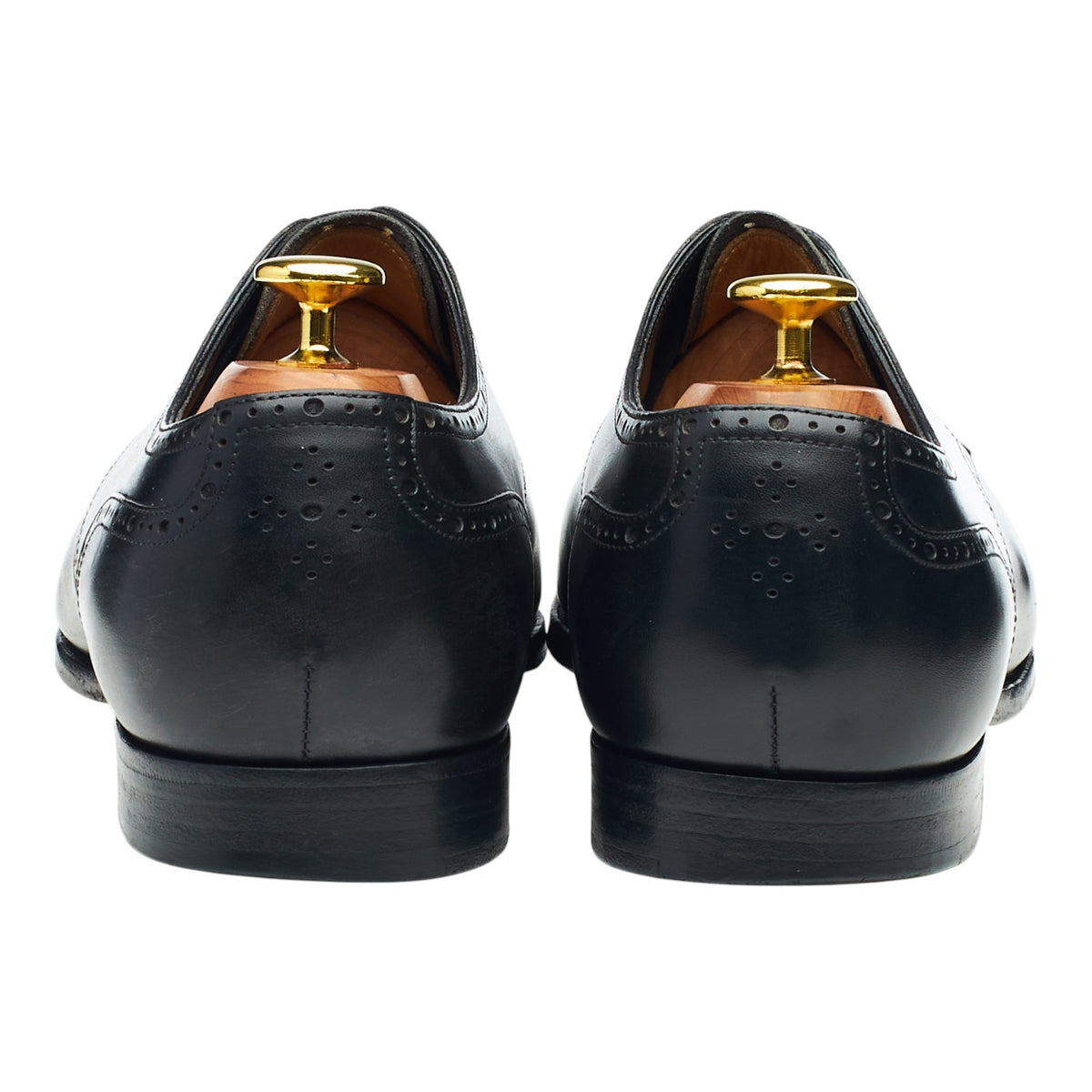 Black Leather Cap Toe Derby UK 8 F