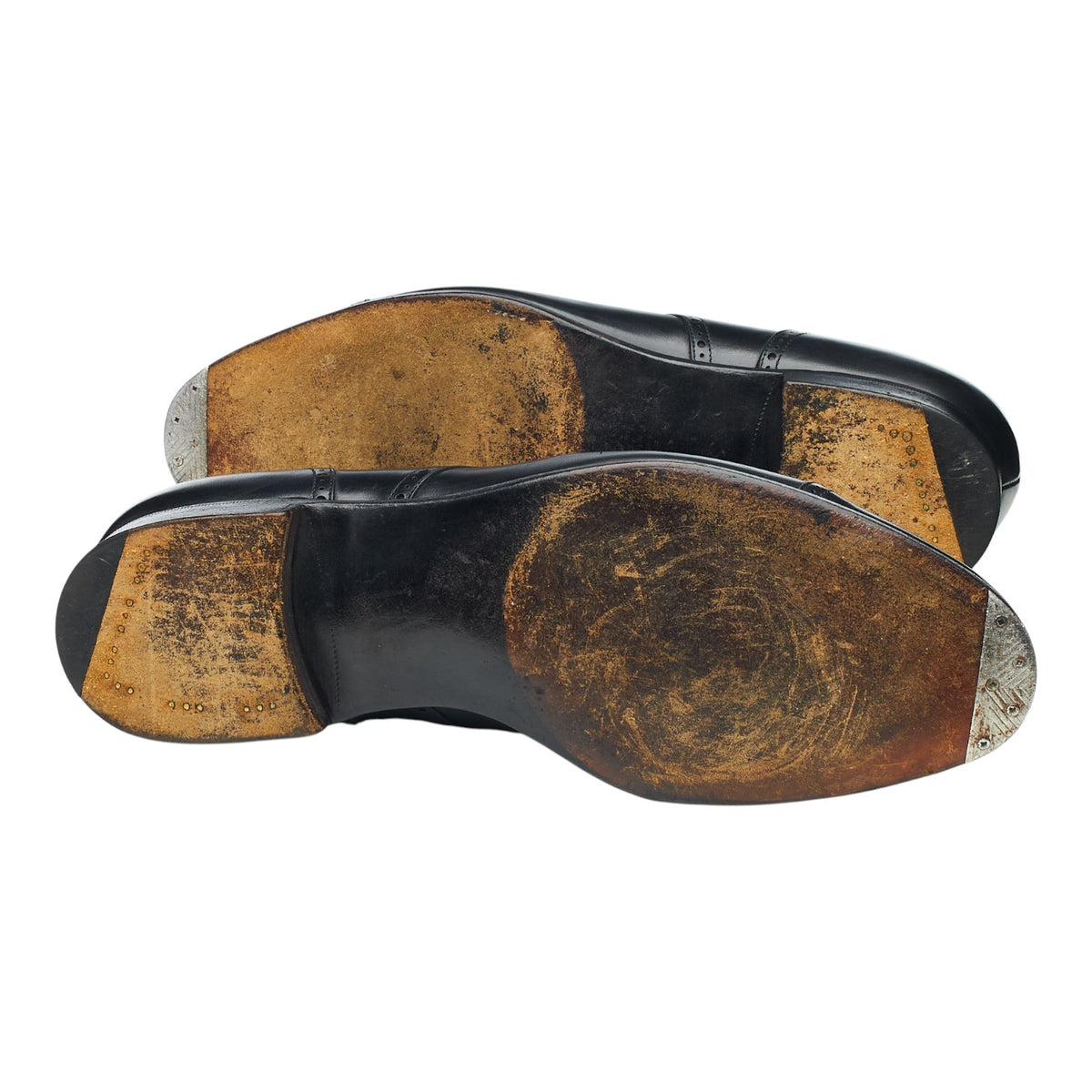 Black Leather Cap Toe Derby UK 8 F