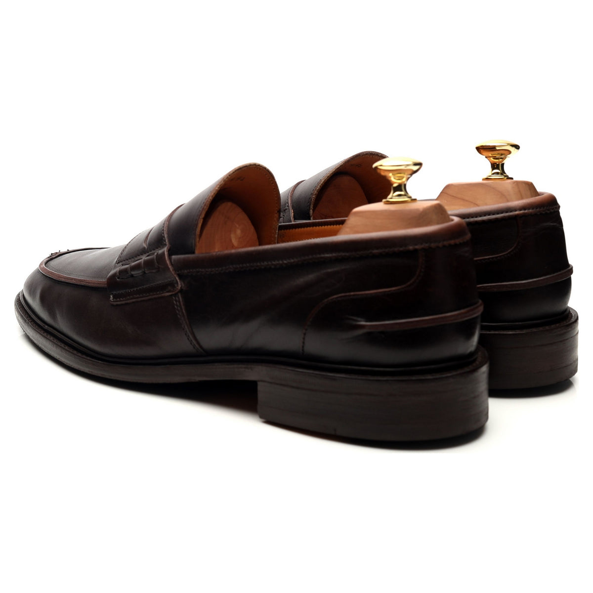 &#39;James&#39; Dark Brown Leather Loafers UK 10