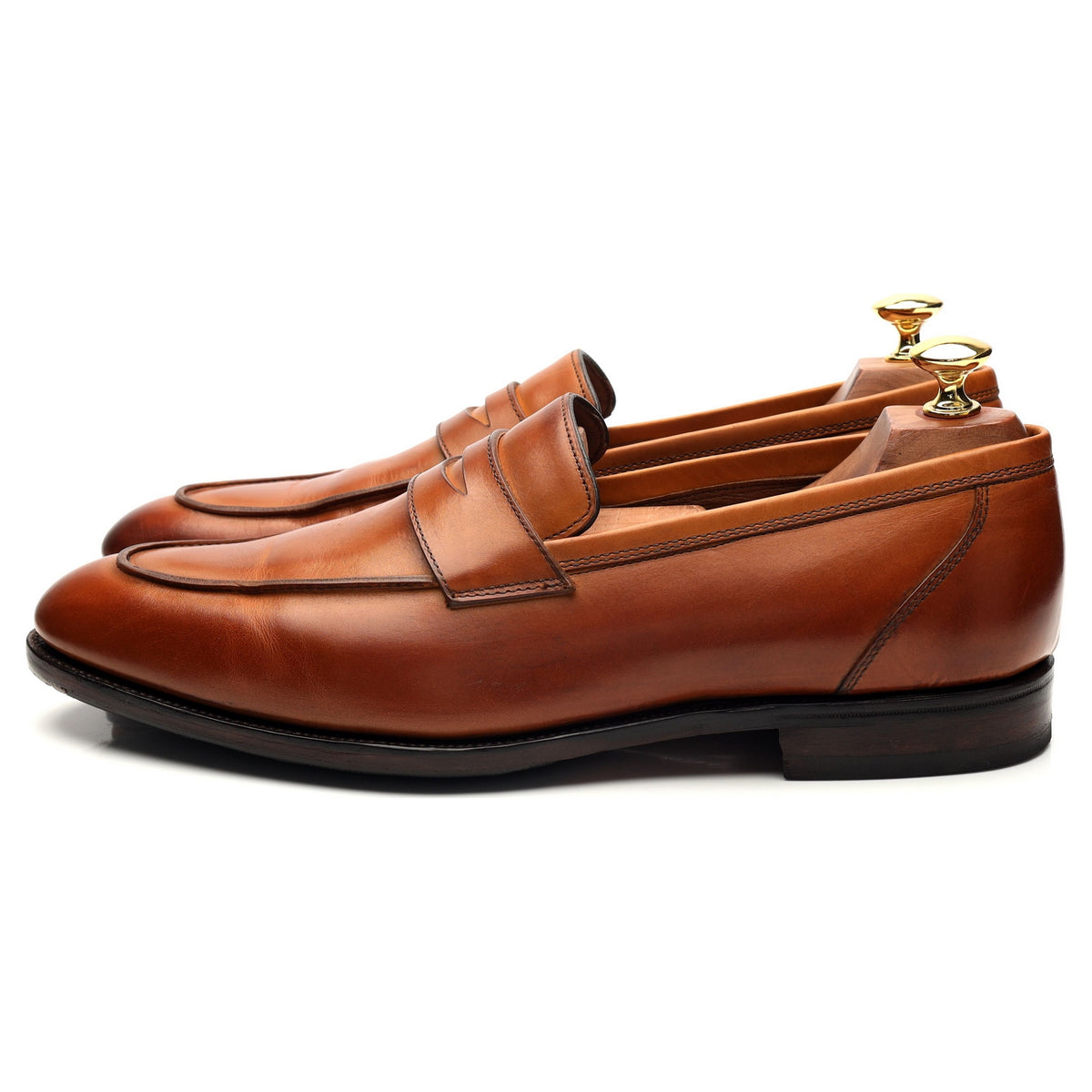 &#39;Donald&#39; Tan Brown Leather Loafers UK 9 E