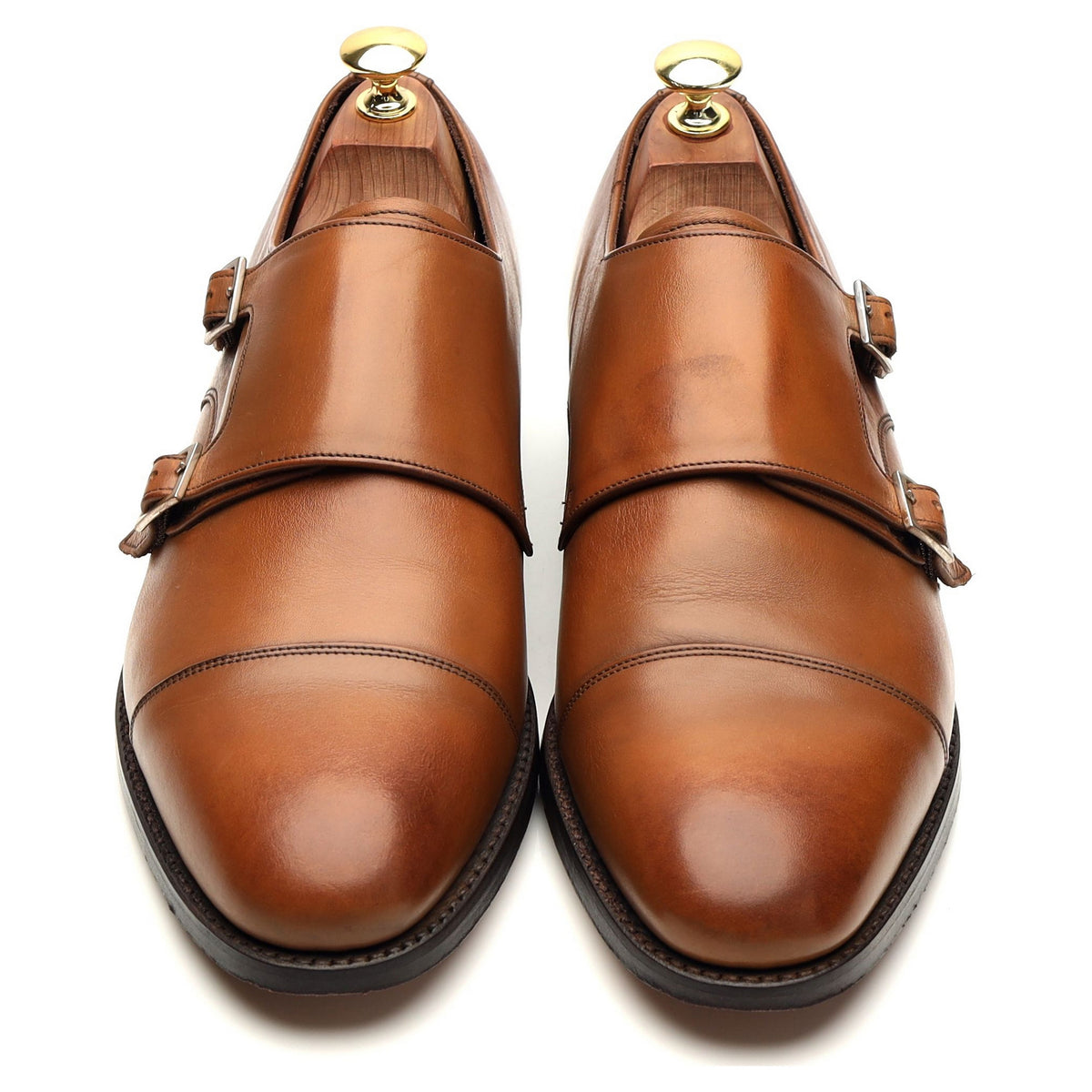 &#39;Turnstall&#39; Brown Leather Double Monk Strap UK 8 F