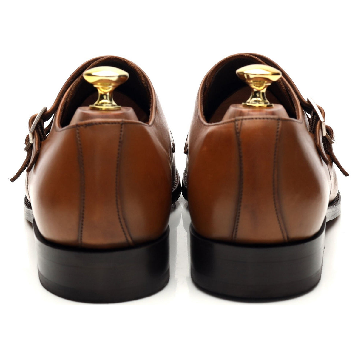 &#39;Turnstall&#39; Brown Leather Double Monk Strap UK 8 F