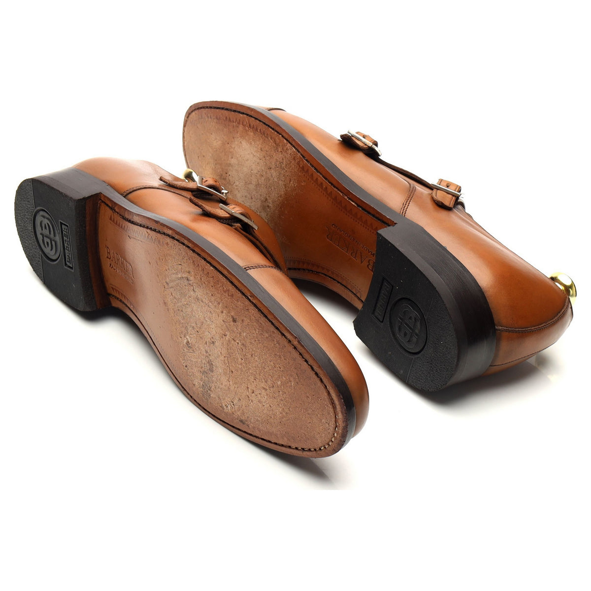 &#39;Turnstall&#39; Brown Leather Double Monk Strap UK 8 F