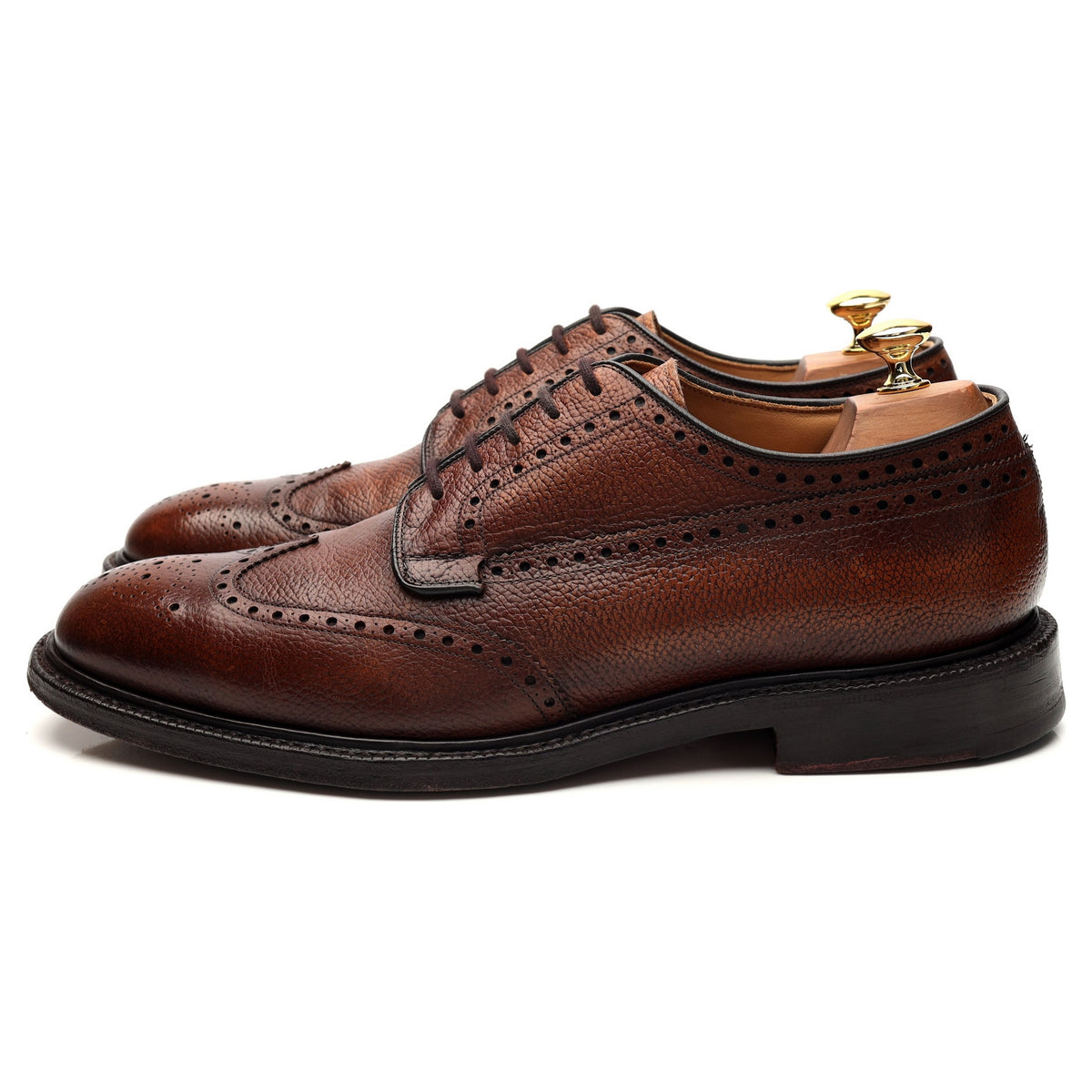 &#39;Brookland&#39; Brown Grain Leather Derby Brogue UK 9.5 F