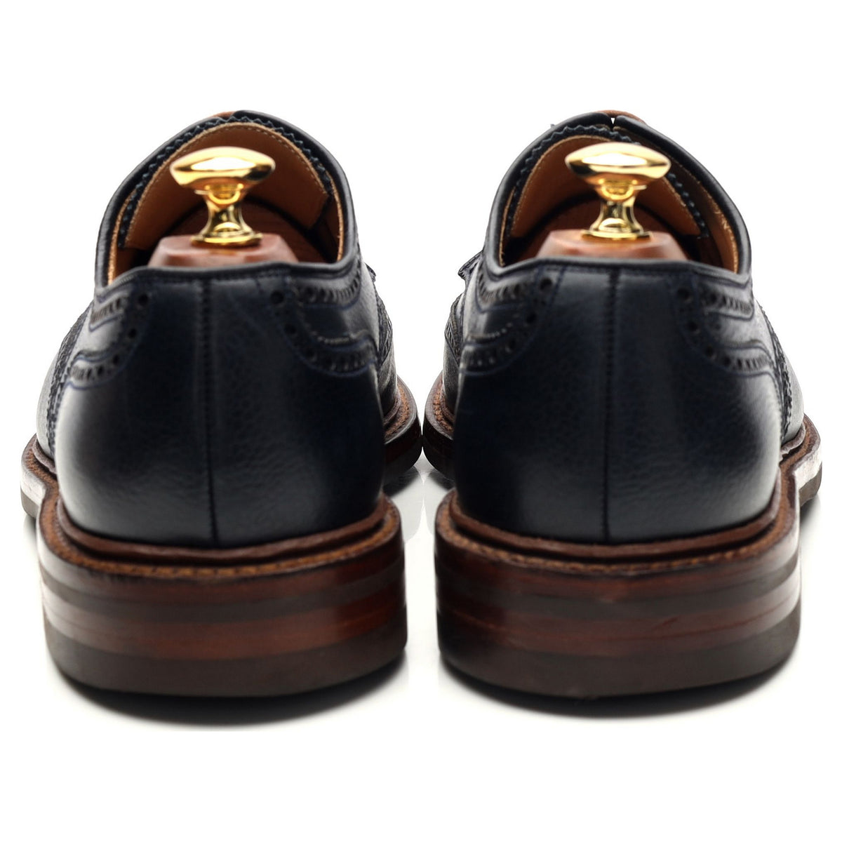 &#39;Pembroke&#39; Navy Blue Grain Leather Derby Brogue UK 9 E