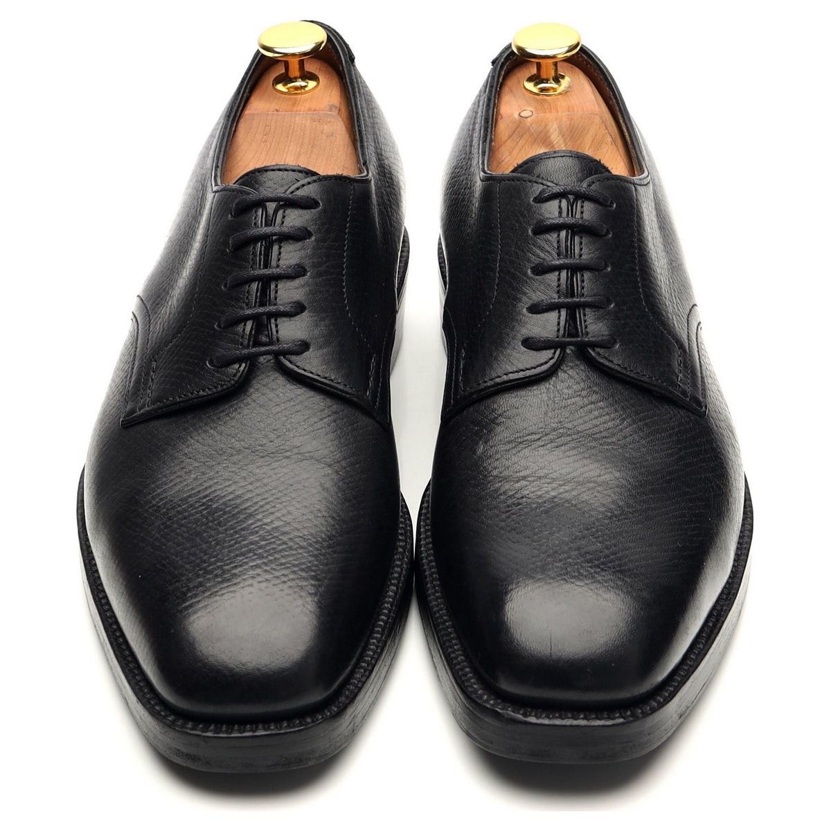 Bespoke Black Grain Leather Derby UK 6 / UK 6.5 E