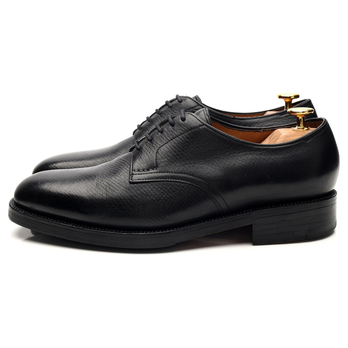 Bespoke Black Grain Leather Derby UK 6 / UK 6.5 E