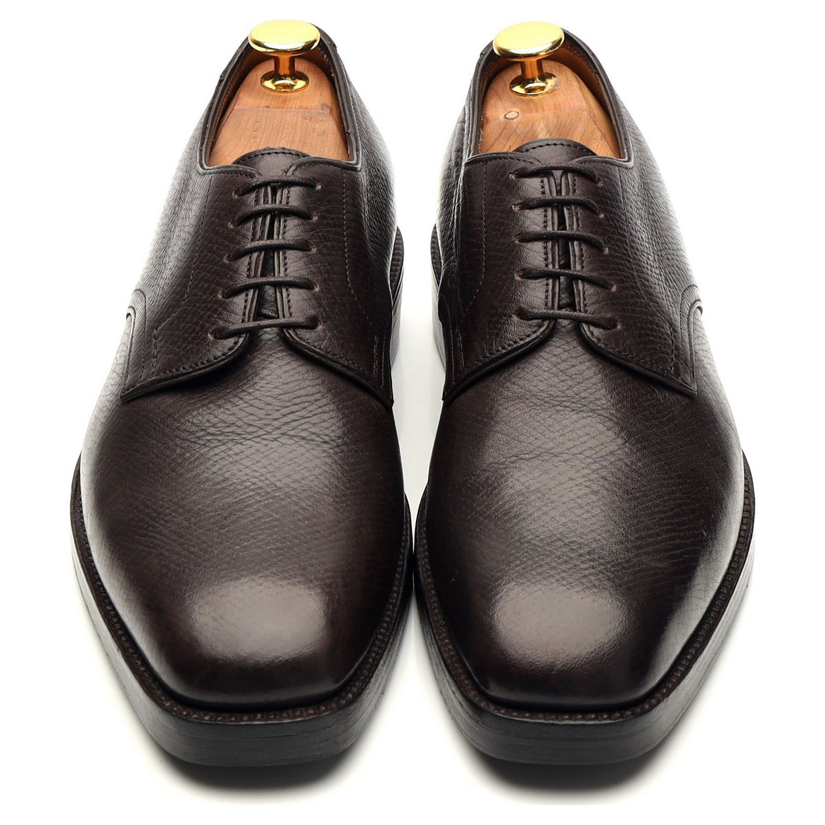 Bespoke Dark Brown Grain Leather Derby UK 6 / UK 6.5 E