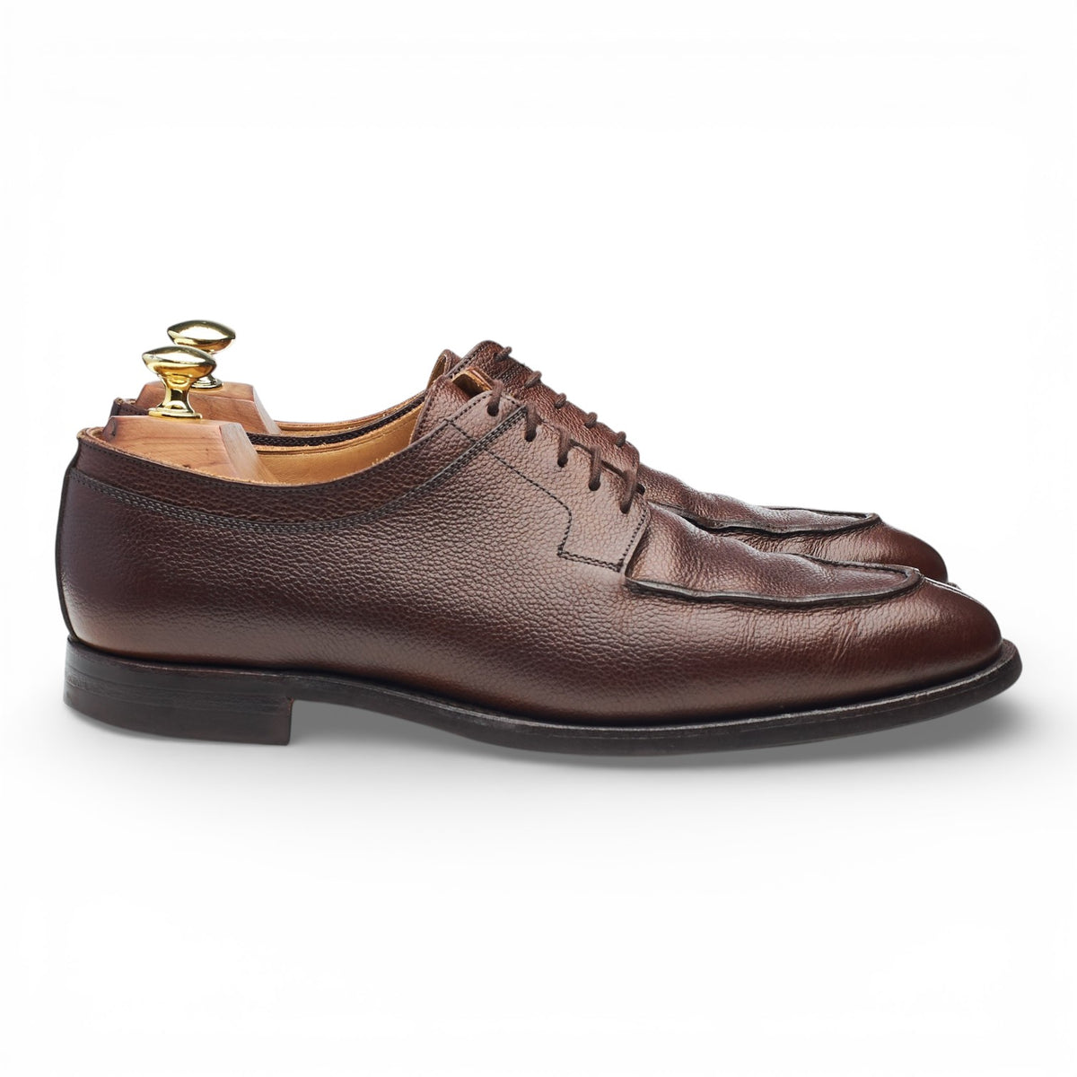'Hardwick' Dark Brown Grain Leather Split Toe Derby UK 7 E