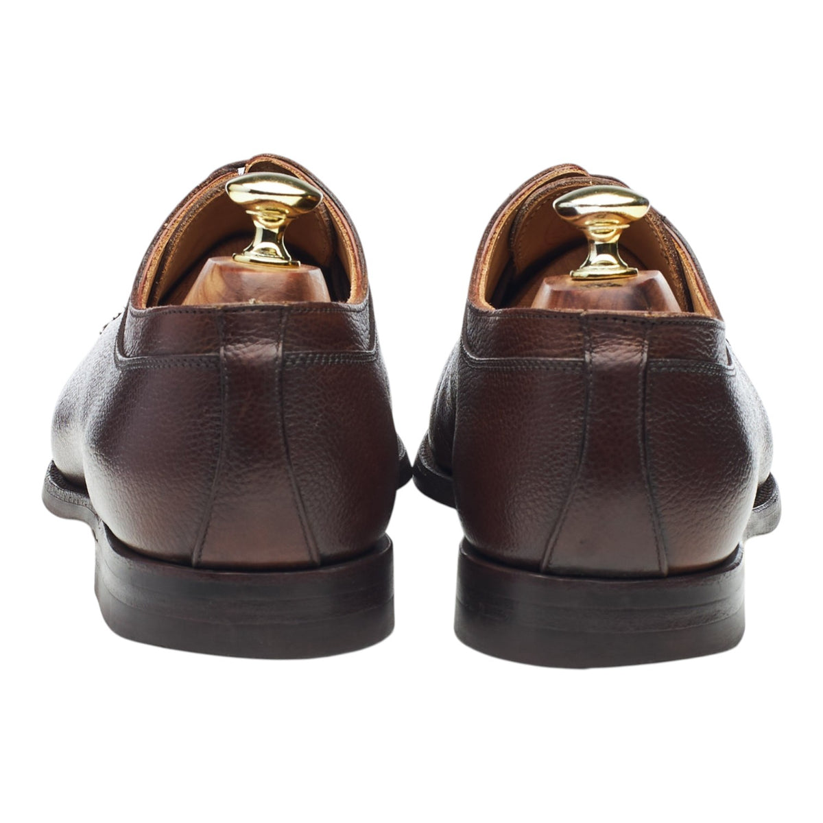 'Hardwick' Dark Brown Grain Leather Split Toe Derby UK 7 E
