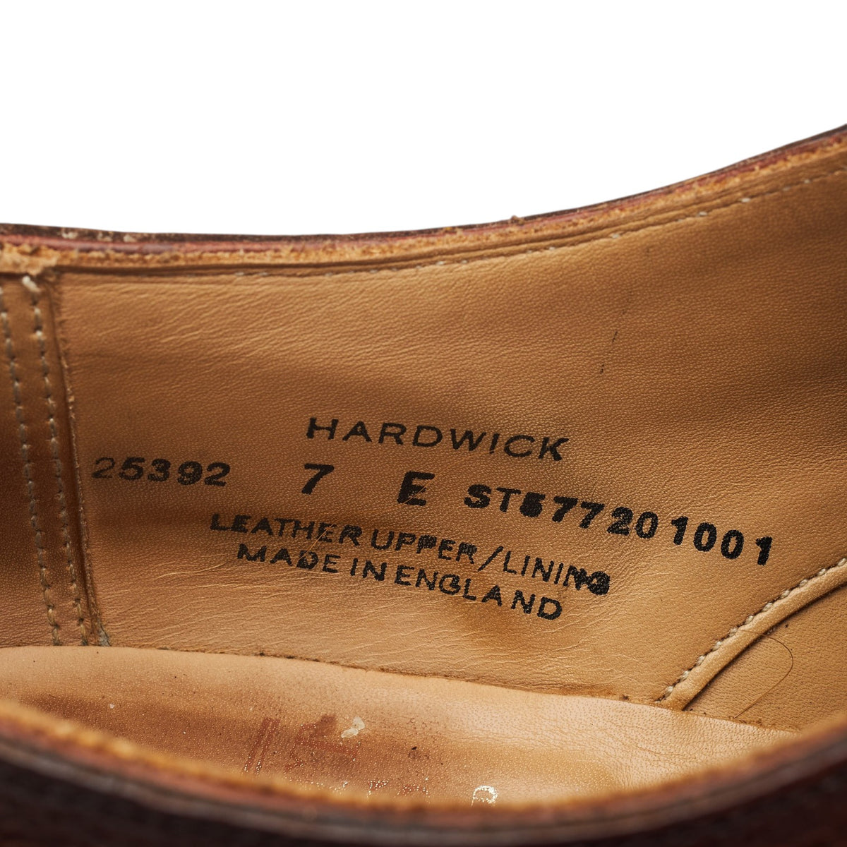 'Hardwick' Dark Brown Grain Leather Split Toe Derby UK 7 E