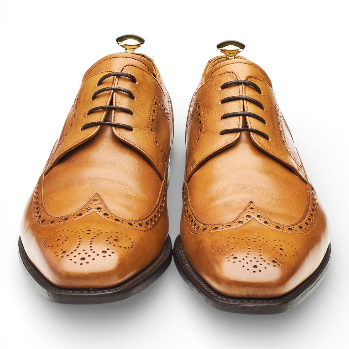 'Larry' Tan Brown Leather Derby Brogues UK 10 G