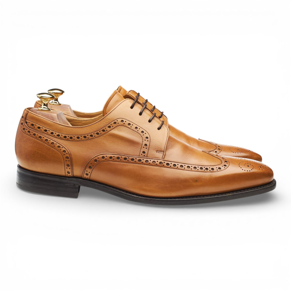 'Larry' Tan Brown Leather Derby Brogues UK 10 G
