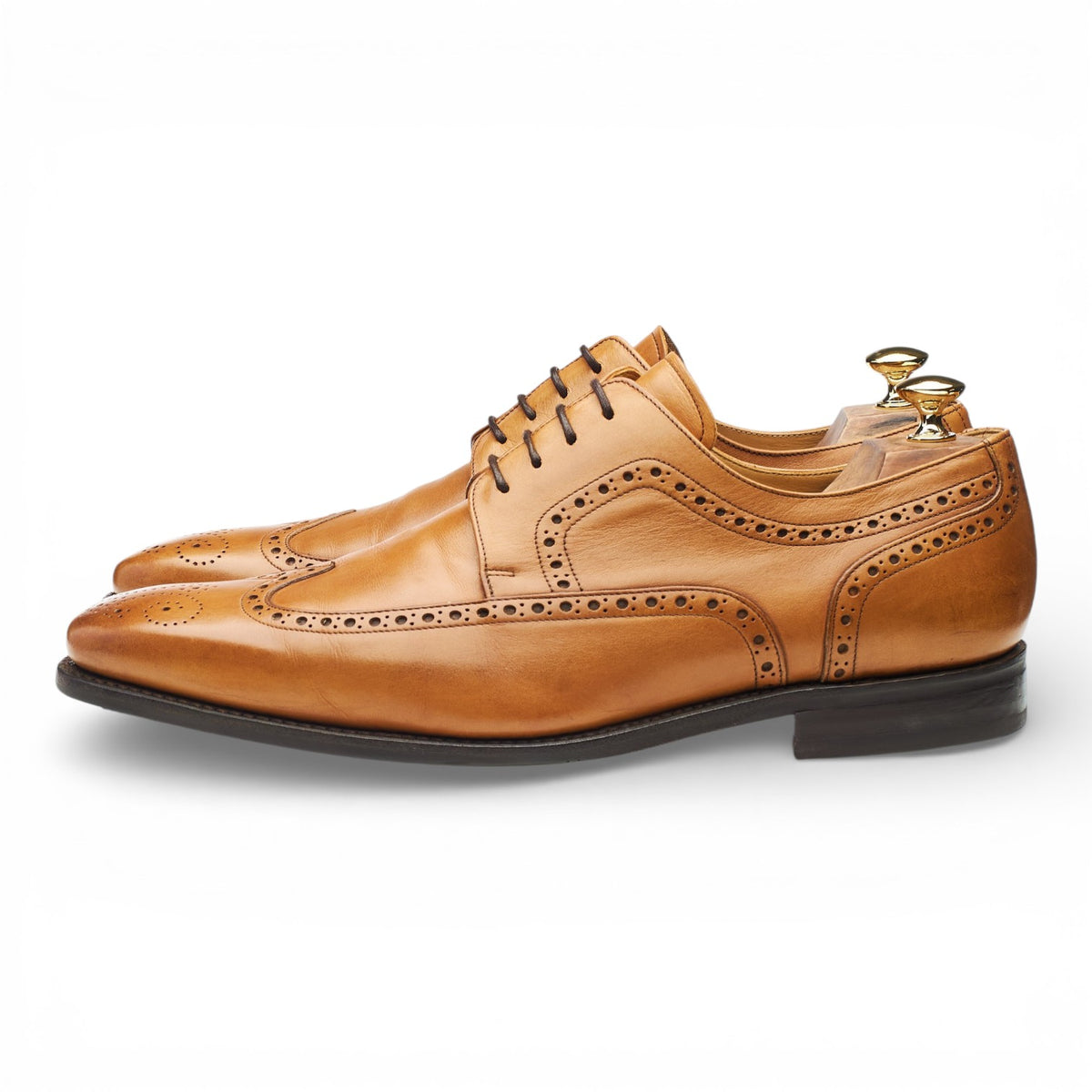 'Larry' Tan Brown Leather Derby Brogues UK 10 G