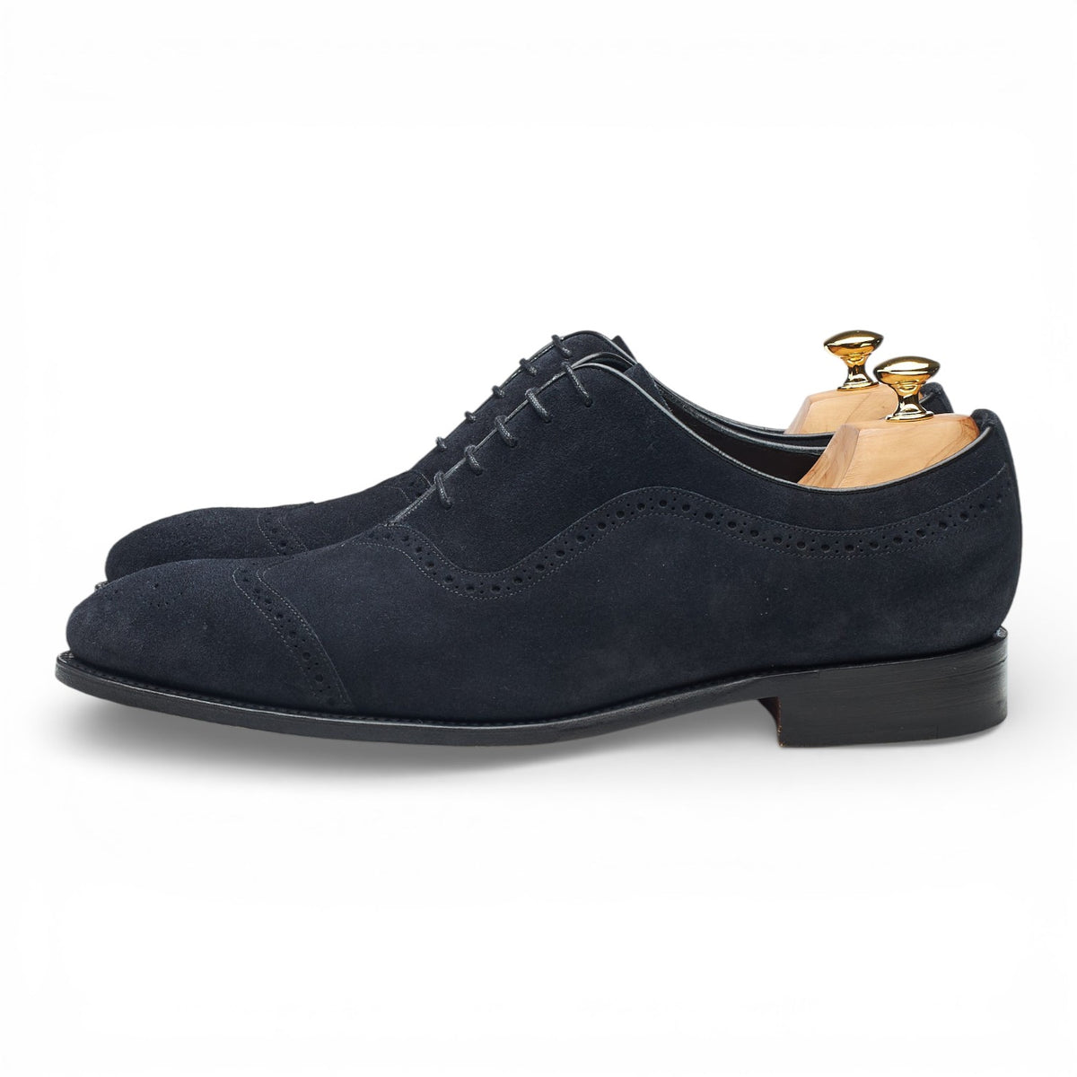 'Nicholas' Navy Blue Suede Oxford Brogues UK 11 F