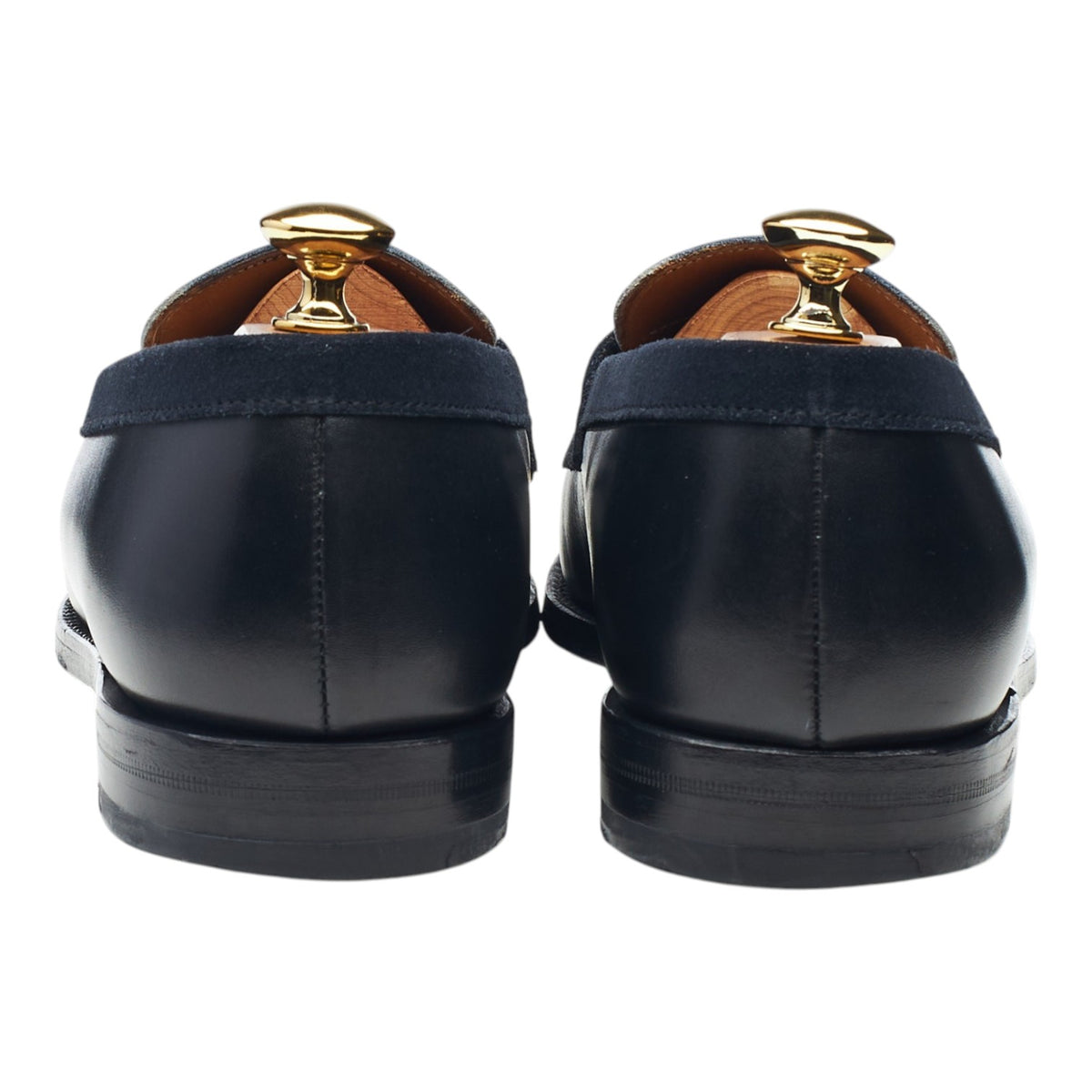 '4456' Navy Blue Leather & Suede Loafers UK 6