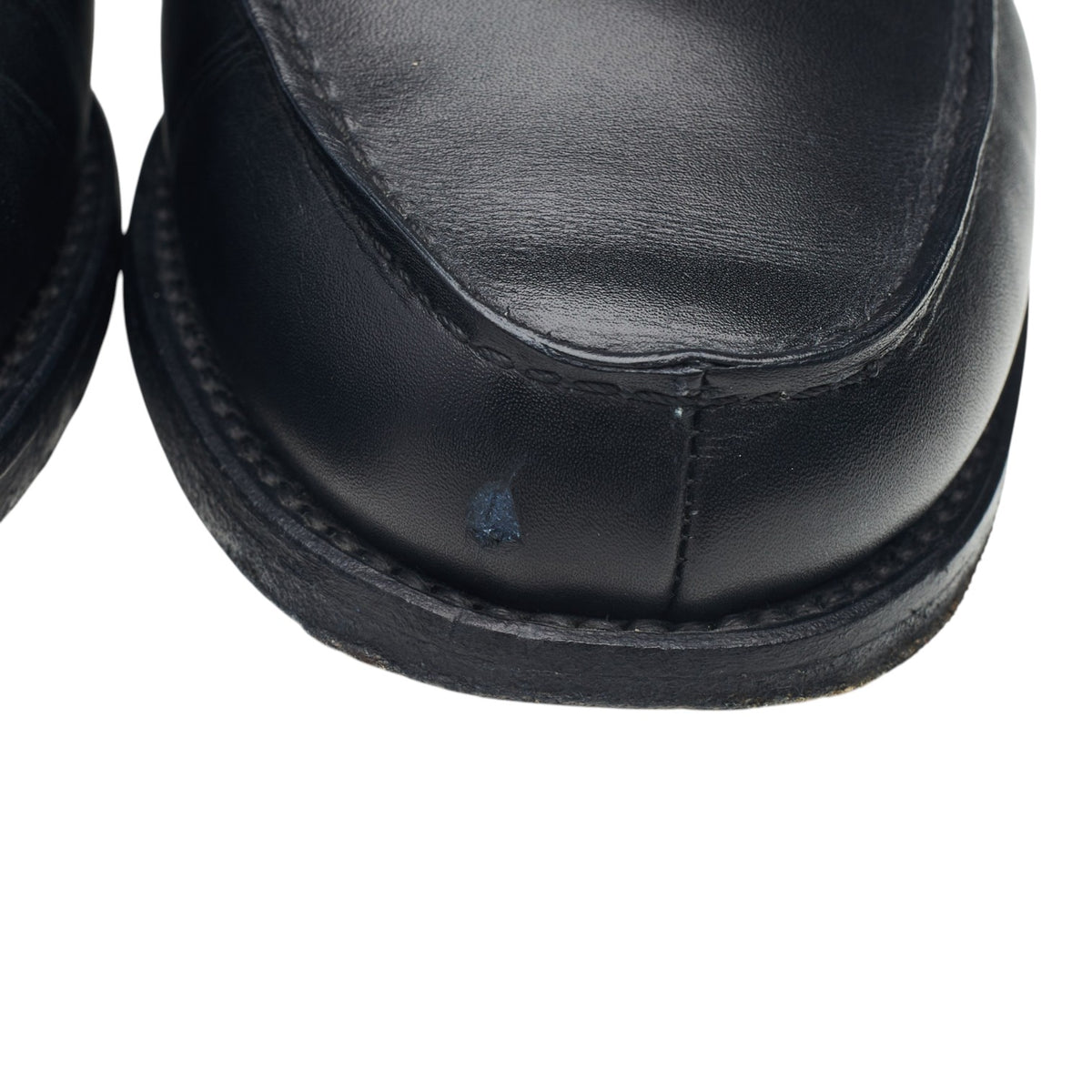 '4456' Navy Blue Leather & Suede Loafers UK 6