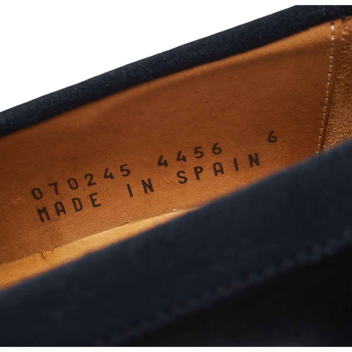 '4456' Navy Blue Leather & Suede Loafers UK 6