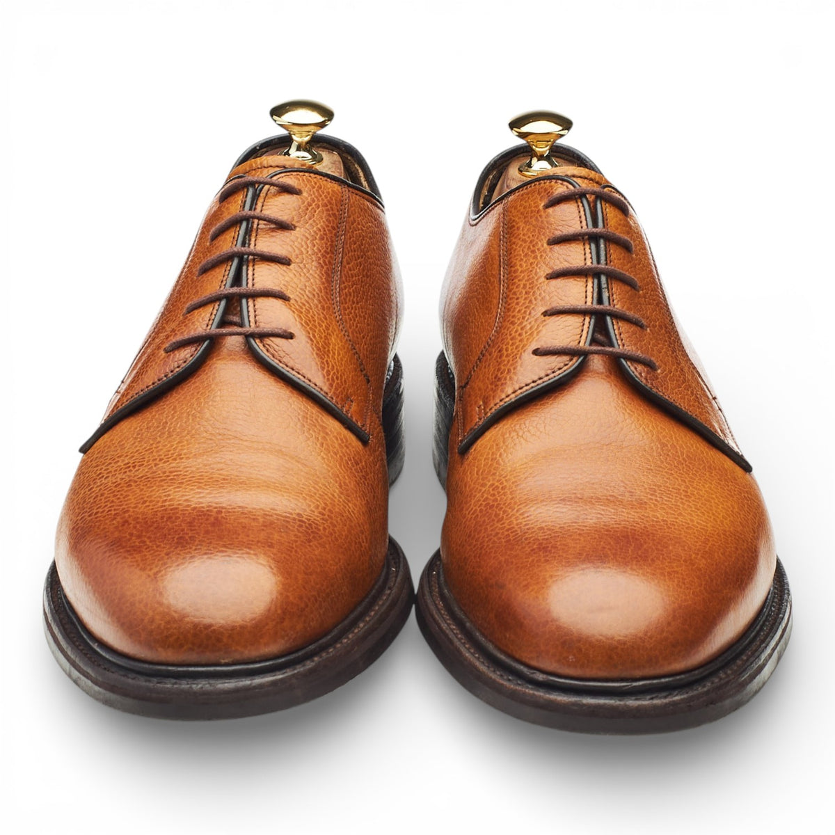 'Nairn' Tan Brown Grain Leather Derby UK 10.5 F