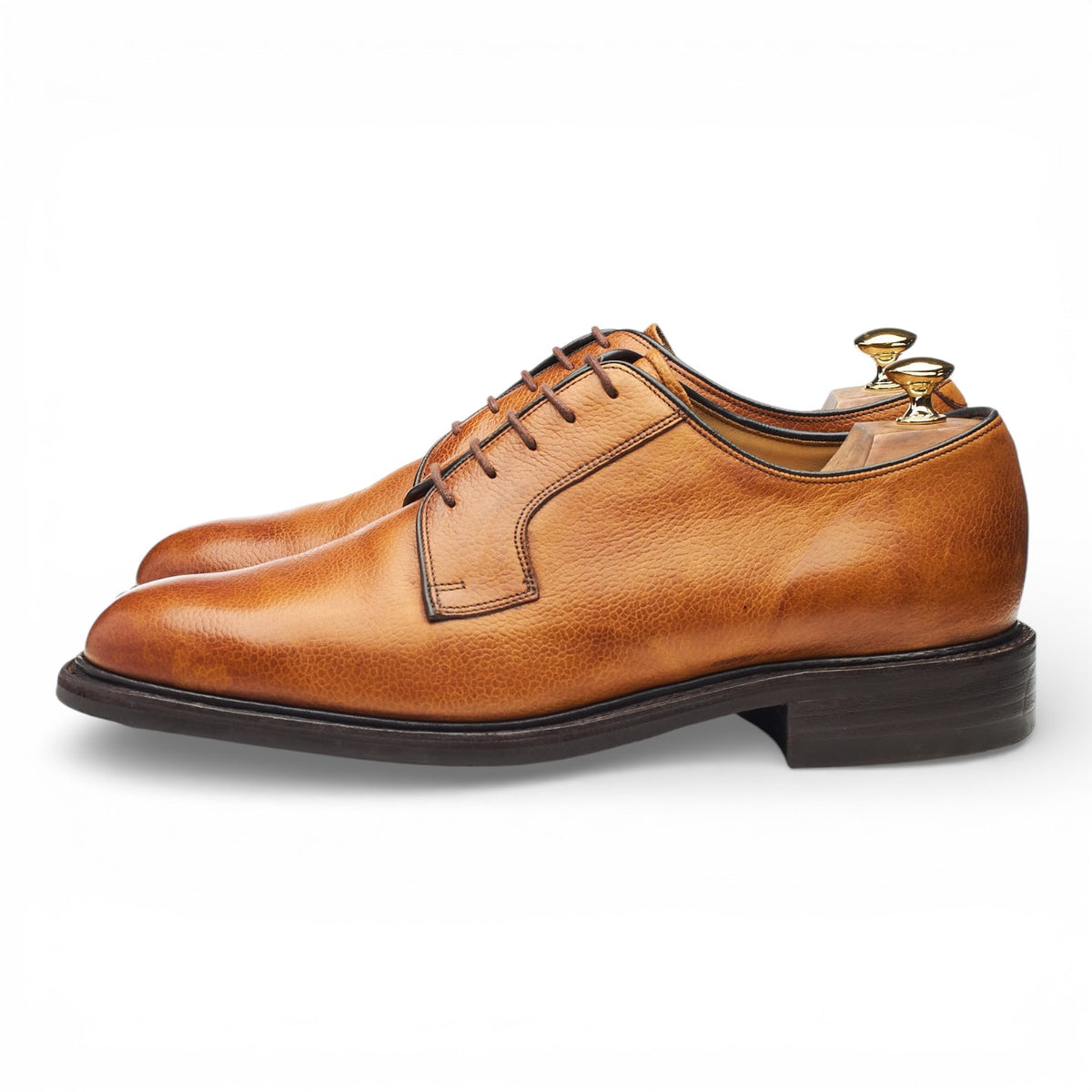 'Nairn' Tan Brown Grain Leather Derby UK 10.5 F