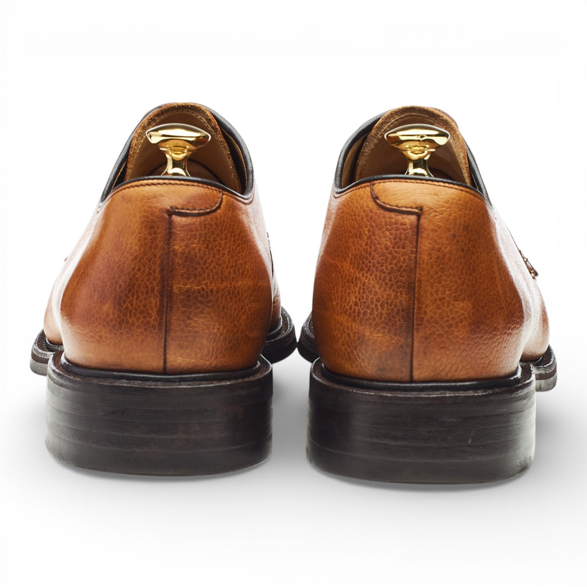 'Nairn' Tan Brown Grain Leather Derby UK 10.5 F