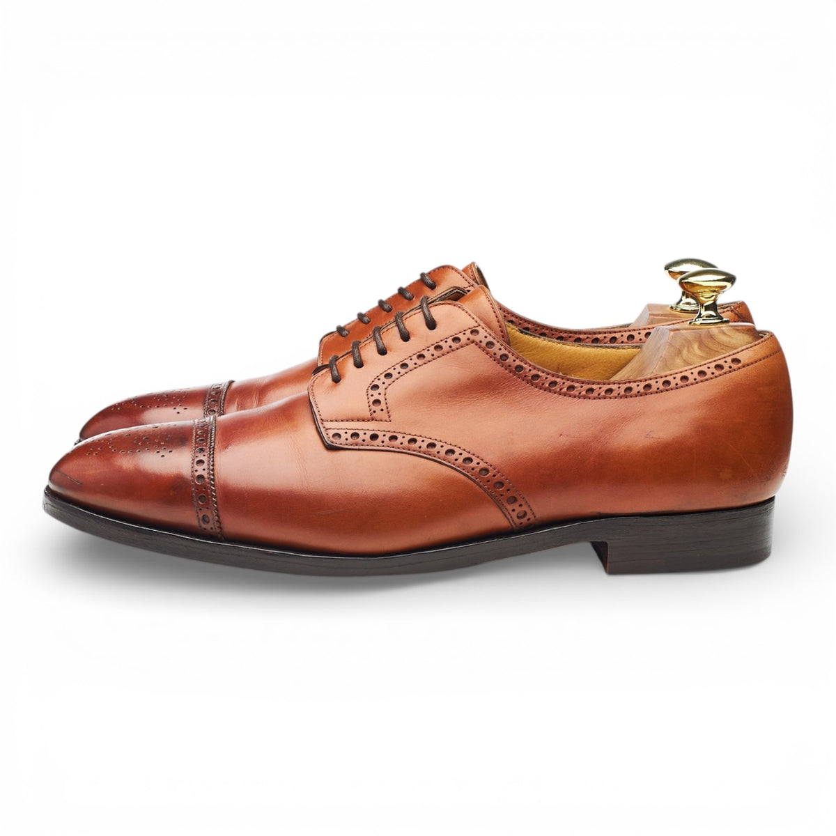 'Nader' Tan Brown Leather Derby Brogues UK 8 E