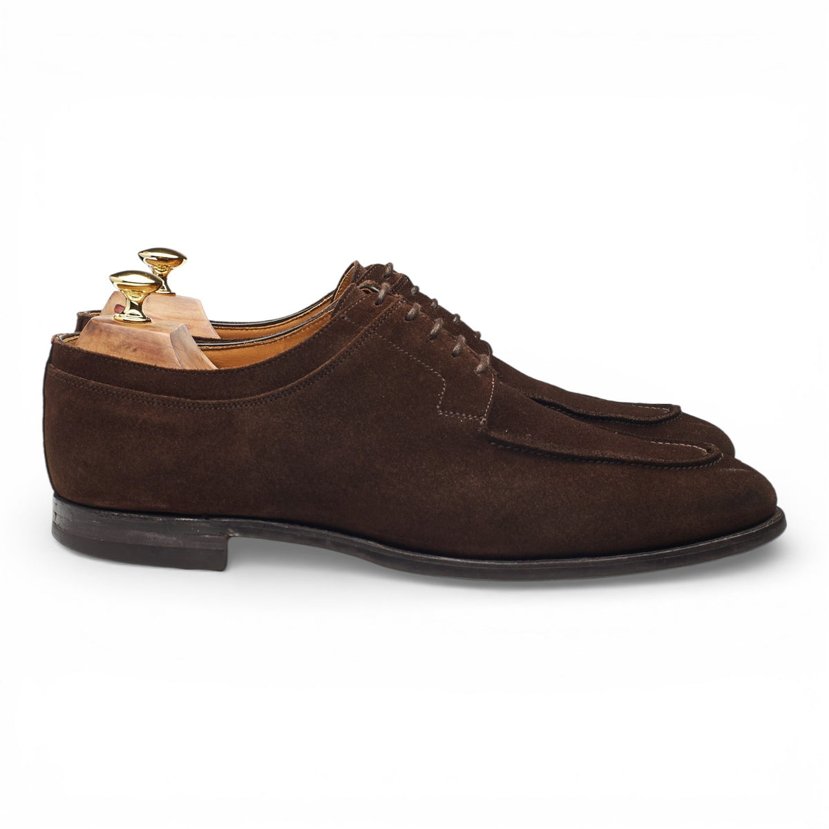 'Hardwick' Dark Brown Suede Split Toe Derby UK 9.5 E