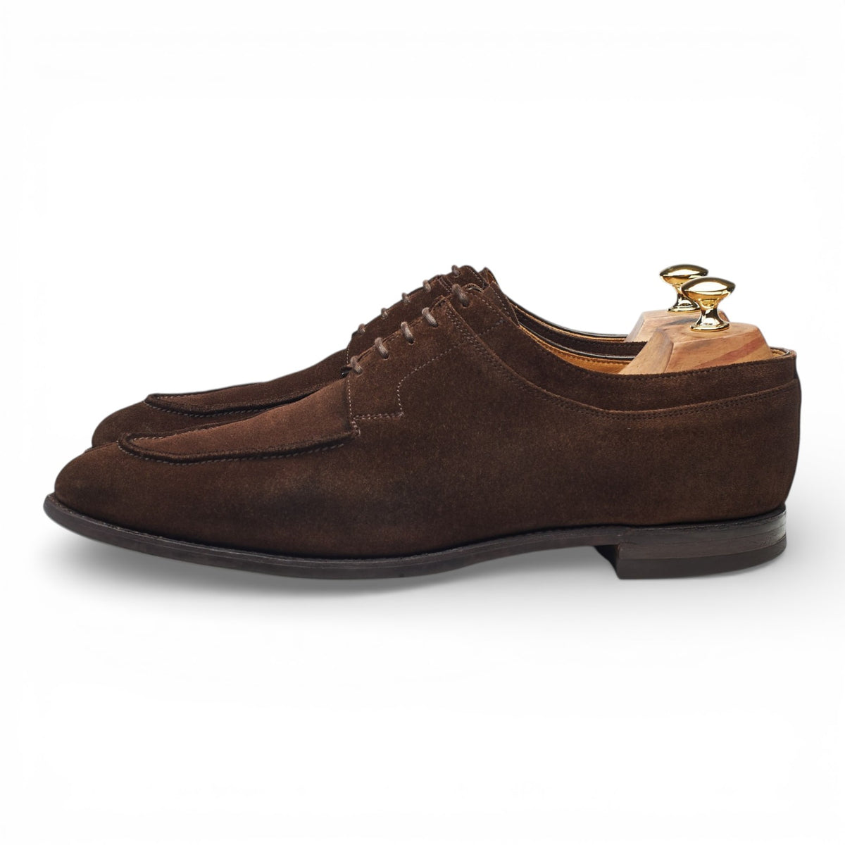 'Hardwick' Dark Brown Suede Split Toe Derby UK 9.5 E