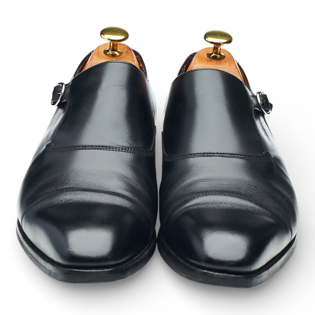 'Fauntleroy' Black Leather Single Monk Strap UK 8 E