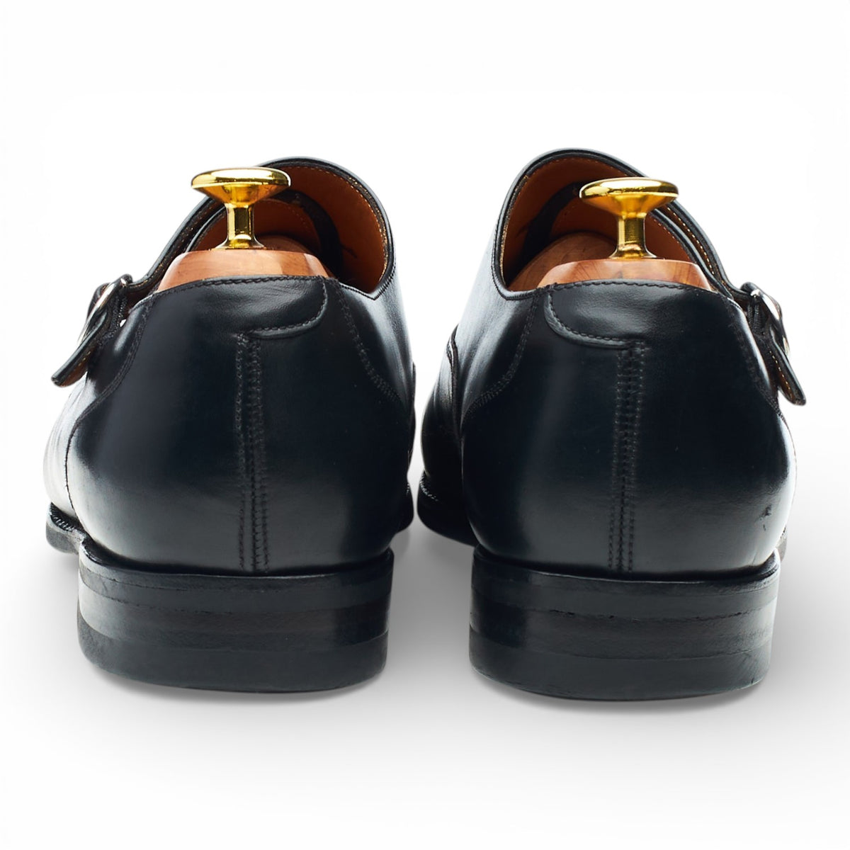 'Fauntleroy' Black Leather Single Monk Strap UK 8 E