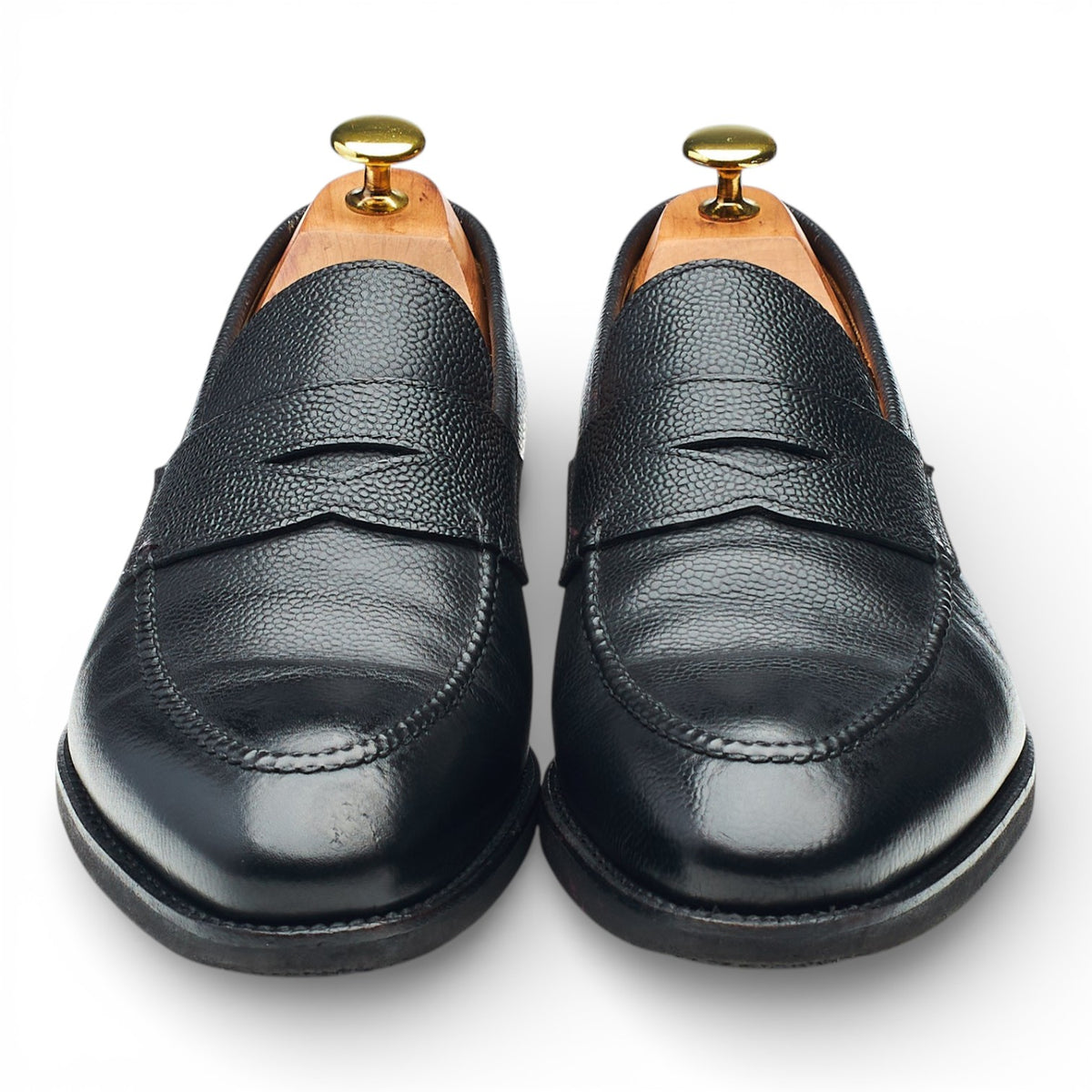'Principe' Black Grain Leather Loafers UK 9.5 EU 43.5