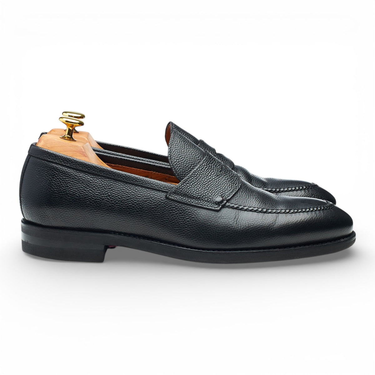'Principe' Black Grain Leather Loafers UK 9.5 EU 43.5
