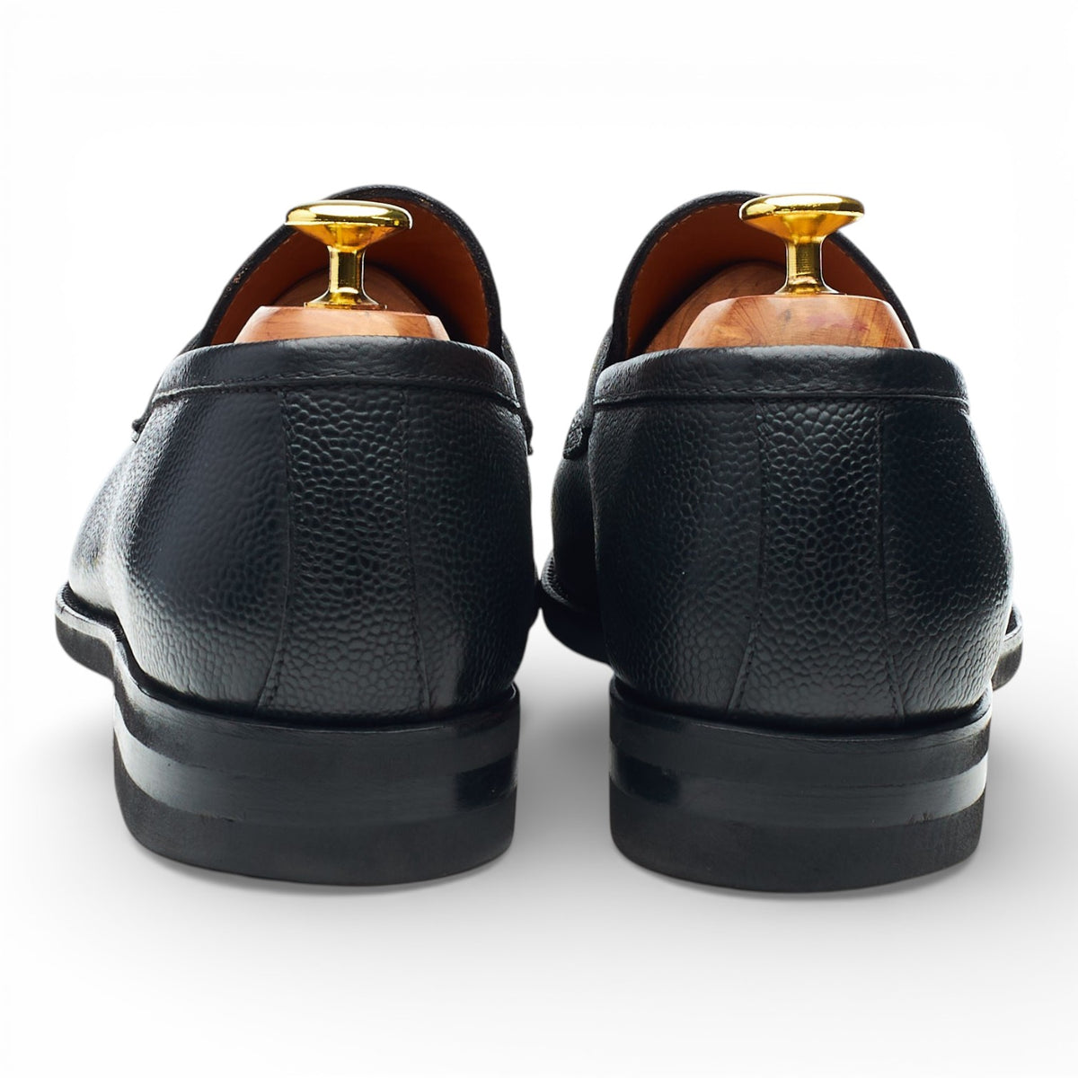 'Principe' Black Grain Leather Loafers UK 9.5 EU 43.5