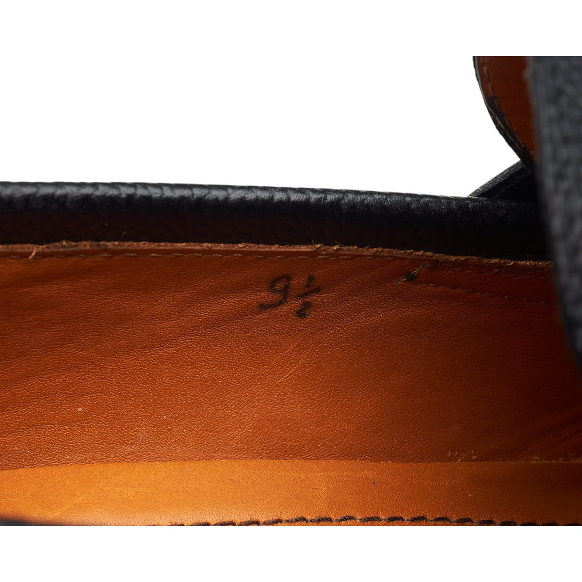 'Principe' Black Grain Leather Loafers UK 9.5 EU 43.5