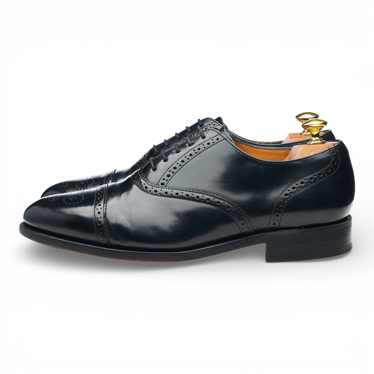 'Alfred' Black Leather Oxford Brogues UK 9 G