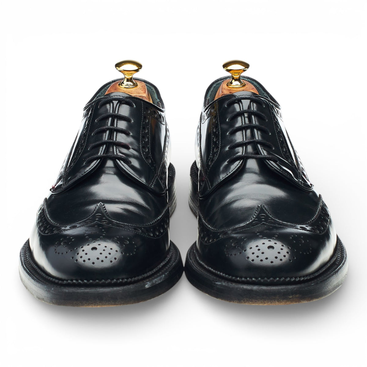 'Anderson' Black Leather Derby Brogues UK 10 F