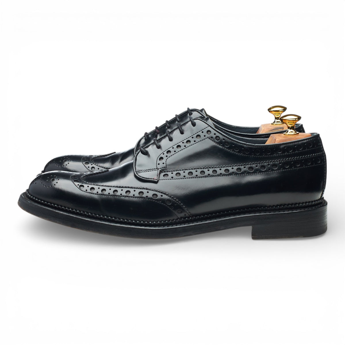 'Anderson' Black Leather Derby Brogues UK 10 F